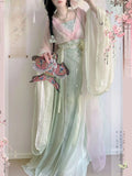 Original High-End Hanfu Dress | Heavy Floral Embroidery | Ancient Chinese Traditional Cosplay