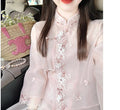 Women's Two Pieces Outfits Embroidered Pink Flower Top Short Skirt Traditional Chinese Clothing Women's Summer 2026 High-end Set