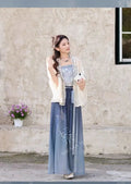 Olivegirl Hanfu Dress 2026 Elegant and Sweet Embroidered Hoodie Strap Set Summer Chinese Style Set Women's Clothing