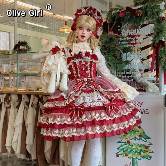 Girls Birthday Lolita Dress 2026 Spring Summer Women's Tube Top Bowknot Slim Pettiskirt Short Mini Party Dress Cosplay Costumes