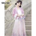 Song Dynasty Hanfu Set | Embroidered Flower Shirt & Irregular Short Skirt | Summer 2026