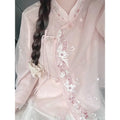 Women's Two Pieces Outfits Embroidered Pink Flower Top Short Skirt Traditional Chinese Clothing Women's Summer 2026 High-end Set