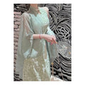 Women's Set Chinese Dress Cheongsam Chi-pao 2026 Summer Chinese Improved Qipao Slim Waist Hanging Neck Dress Sunscreen Cardigan