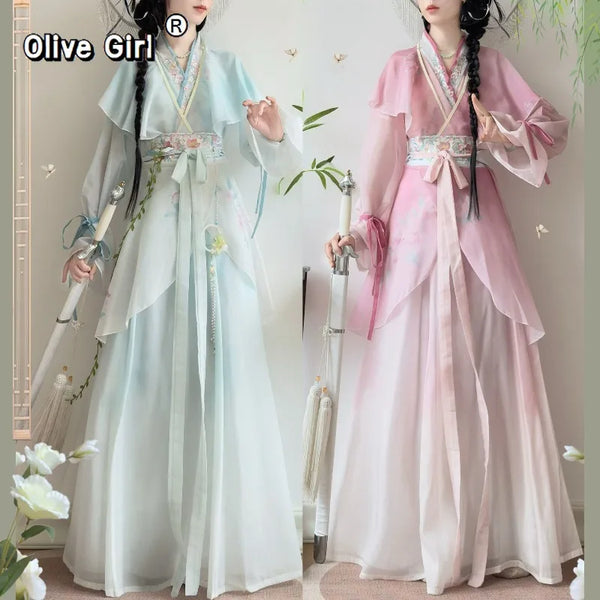 Olivegirl Original Hanfu Dress High-end Female Fairy Film TV Fairy Elegant Embroidery Daily Spring and Autumn Outfit Cosplay