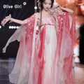 Flower Goddess Hanfu Dress | Butterfly Sleeve Heavy Embroidery | Tang Dynasty Cosplay Set